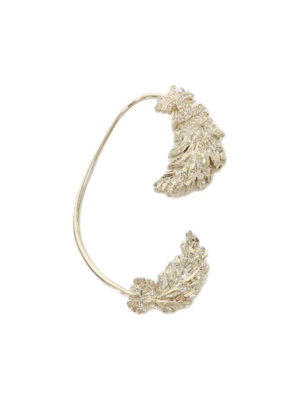 Chanel Ear Cuff Earrings Clear And Gold #287986C10B